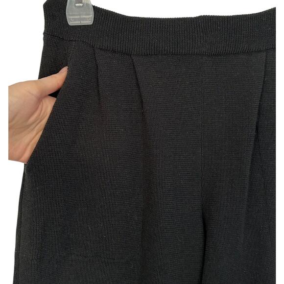 Free People Beach Freya Knit Sweater Pants Black Linen Blend High Waist Size M - Picture 6 of 11